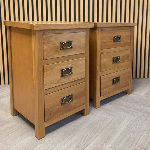 Oak drawer tall bedside - drawer,