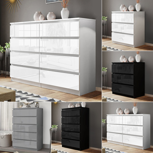 High gloss chest - high, drawers