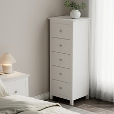 Nairn White 5 Drawer Tall